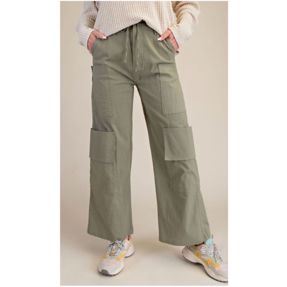 Easel Olive Wide Leg Pants